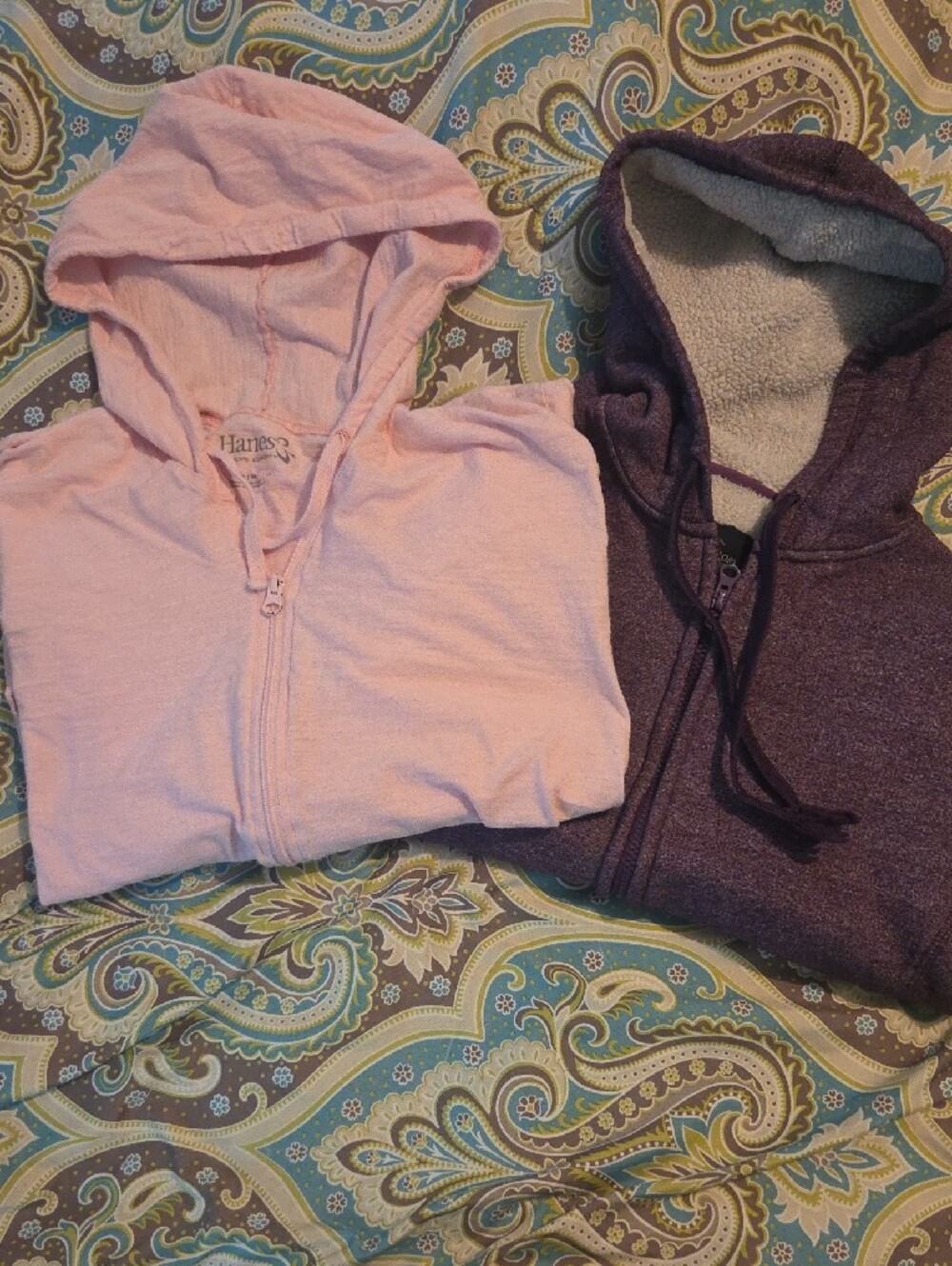 Faded Glory Purple Sherpa-Lined Full-Zip Hoodie